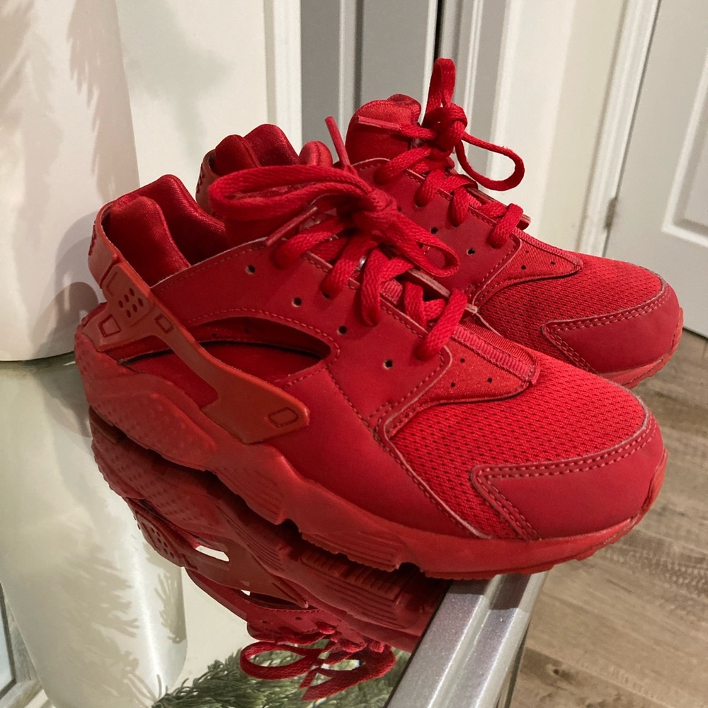 Red Nike Huarache sneakers